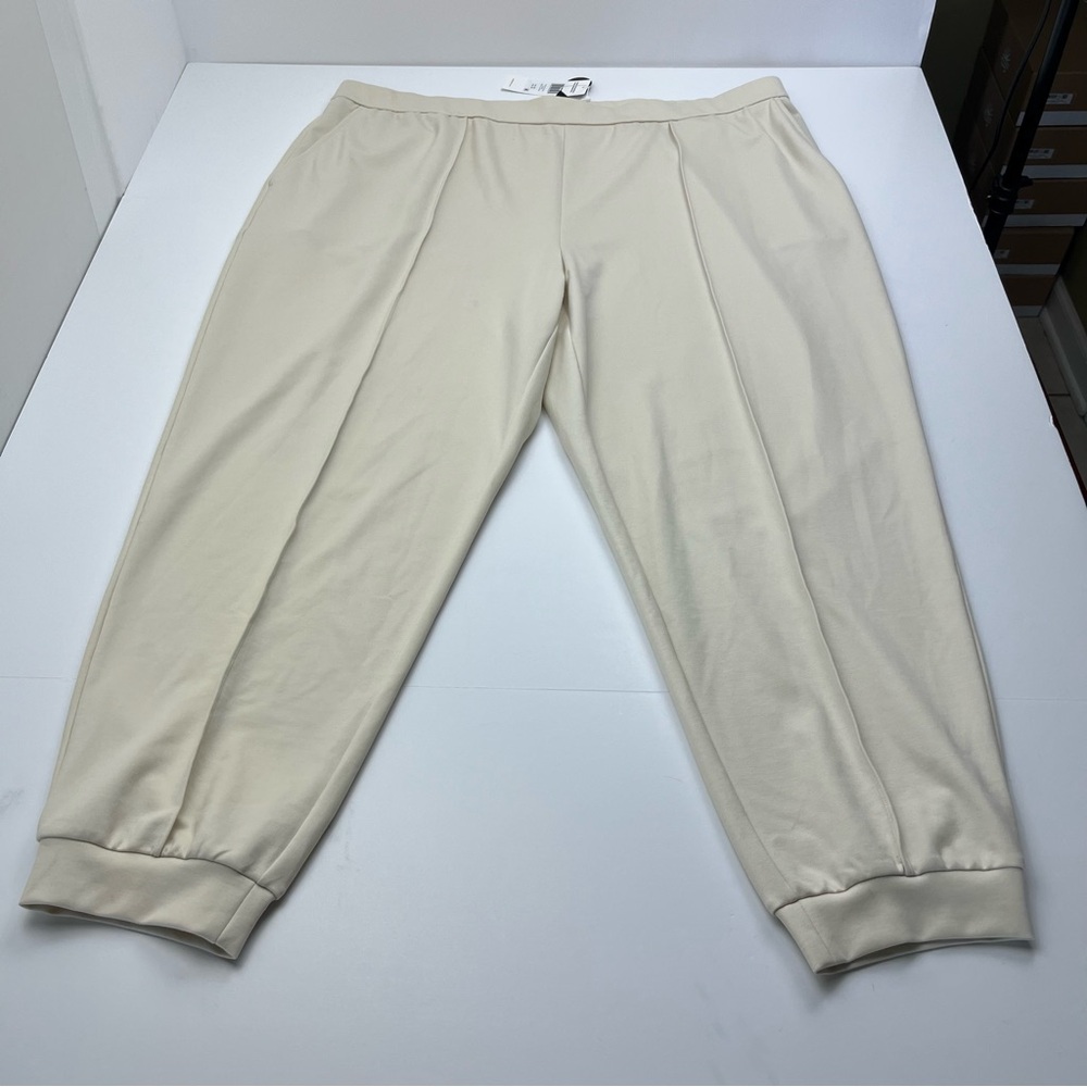 Eileen Fisher Almond Cream Lightweight Ponte Jogger Womens Size 2X NEW *FLAWED